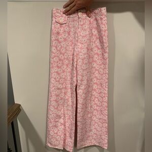 Vintage pink and white daisy pant